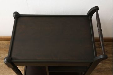 和製ビンテージ　希少!　絶版品　北海道民芸家具　クラシカルな佇まいが目を引くトロリーワゴン(キッチンワゴン、キャスターワゴン、ヴィンテージ)(R-054485)
