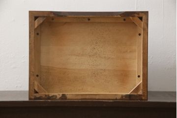 中古　北海道民芸家具　和洋どちらのお部屋にも取り入れやすい、シックな本立て+小引き出しセット(卓上収納、小物収納、ブックスタンド)(R-054486)