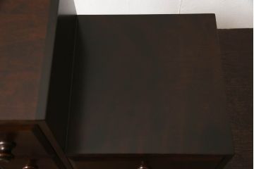 中古　北海道民芸家具　和洋どちらのお部屋にも取り入れやすい、シックな本立て+小引き出しセット(卓上収納、小物収納、ブックスタンド)(R-054486)