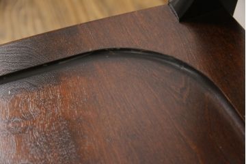 中古　北海道民芸家具　HM686　シックな色合いが落ち着いた雰囲気を醸し出すチェア2脚セット(板座チェア、椅子、ダイニングチェア)(R-054487)