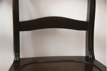 中古　北海道民芸家具　HM686　シックな色合いが落ち着いた雰囲気を醸し出すチェア2脚セット(板座チェア、椅子、ダイニングチェア)(R-054488)