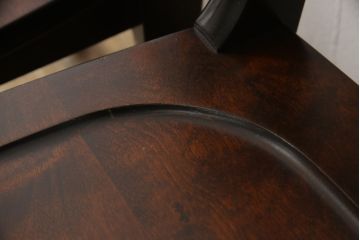 中古　北海道民芸家具　HM686　シックな色合いが落ち着いた雰囲気を醸し出すチェア2脚セット(板座チェア、椅子、ダイニングチェア)(R-054488)