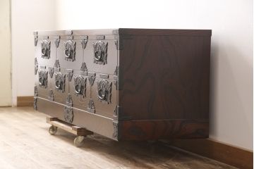中古　未使用　超美品　岩谷堂箪笥　和の趣あふれる空間づくりに活躍するローボード(ローチェスト、引き出し、テレビ台、テレビボード)(R-054495)
