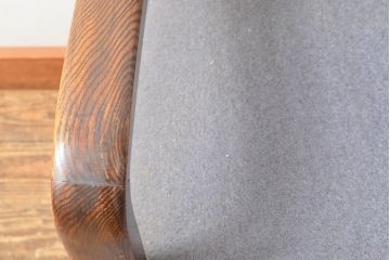 和製アンティーク　タモ材　落ち着いた色味が魅力的な回転イス(ドクターチェア、回転チェア、アームチェア、椅子)(R-054509)