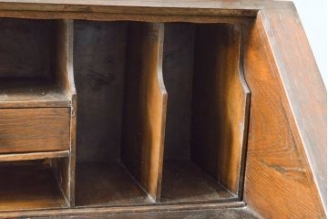 フランスアンティーク　オーク材　彫刻入り　クラシカルなデザインが美しいビューローブックケース(ライティングビューロー、本箱、飾り棚、ワークデスク、在宅ワーク、在宅用)(R-054512)