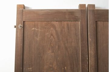 アンティーク建具　和製アンティーク　大正期　総ケヤキ材　味わい深い風合いが魅力的な門扉1対(蔵戸、玄関戸)(R-054515)