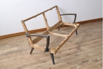 和製ビンテージ　小振りなサイズ感の2.5人掛けソファ(二人掛けソファ、ベンチ、ヴィンテージ)(R-054516)