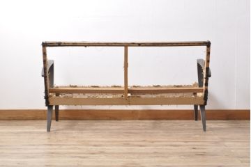 和製ビンテージ　小振りなサイズ感の2.5人掛けソファ(二人掛けソファ、ベンチ、ヴィンテージ)(R-054516)
