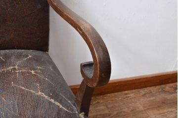 和製アンティーク　ナラ材　クラシカルな雰囲気漂うアームチェア(椅子、イス)(R-054521)