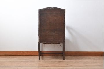 和製アンティーク　ナラ材　クラシカルな雰囲気漂うアームチェア(椅子、イス)(R-054521)