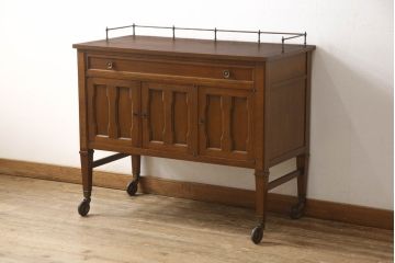 中古　美品　DREXEL HERITAGE(ドレクセルヘリテイジ)　Triune(トライユン)　クラシカルな雰囲気が素敵なキャスター付きサービス台(ワゴン、サイドボード、サーバー)(R-054535)
