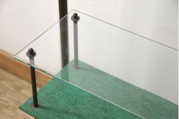 和製アンティーク　タイル貼りの土台付き　懐かしさ漂うタバコ屋のガラスケース(ショーケース、陳列棚、店舗什器、たばこ、煙草)(R-054540)