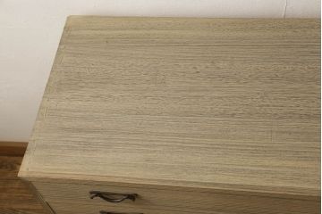 中古　美品　国産手造り　台輪付きリメイク　上品な佇まいの総桐箪笥・上段(並厚)(総桐たんす、着物箪笥、衣装箪笥、サイドチェスト)(定価約64万円)(R-054542)