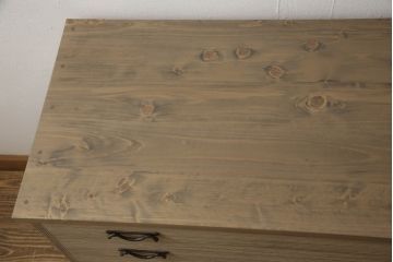 中古　美品　国産手造り　天板リメイク　上品な佇まいの総桐箪笥・下段(並厚)(総桐たんす、着物箪笥、衣装箪笥、サイドチェスト)(R-054543)