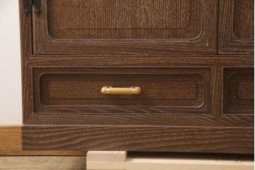 中古　指物高級家具　総桑材　上質な和の空間づくりにピッタリな茶棚(茶箪笥、飾り棚、収納棚、戸棚)(R-054548)
