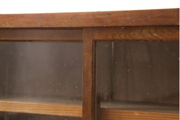 和製アンティーク　昭和初期　重ねても並べても使える!レトロな雰囲気を醸し出す2way収納棚2台セット(サイドキャビネット、食器棚、戸棚)(R-054550)