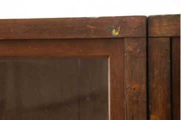 和製アンティーク　昭和初期　重ねても並べても使える!レトロな雰囲気を醸し出す2way収納棚2台セット(キャビネット、食器棚、戸棚)(R-054564)