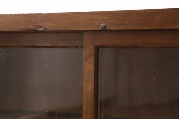 和製アンティーク　昭和初期　重ねても並べても使える!レトロな雰囲気を醸し出す2way収納棚2台セット(キャビネット、食器棚、戸棚)(R-054564)