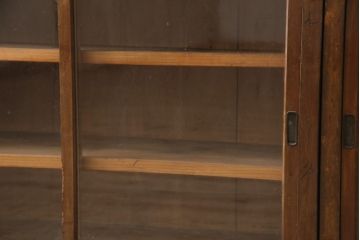 和製アンティーク　昭和初期　重ねても並べても使える!レトロな雰囲気を醸し出す2way収納棚2台セット(キャビネット、食器棚、戸棚)(R-054564)