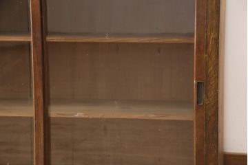 和製アンティーク　昭和初期　重ねても並べても使える!レトロな雰囲気を醸し出す2way収納棚2台セット(キャビネット、食器棚、戸棚)(R-054564)