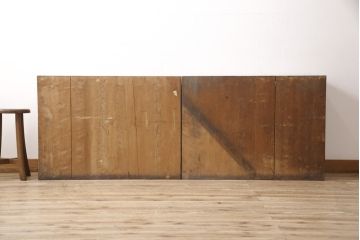 和製アンティーク　昭和初期　重ねても並べても使える!レトロな雰囲気を醸し出す2way収納棚2台セット(キャビネット、食器棚、戸棚)(R-054564)