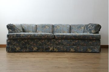 中古　美品　DREXEL HERITAGE(ドレクセルヘリテイジ)　アームカバー付き　上質な空間づくりにおすすめ!落ち着いた色合いが魅力の2.5人掛けワイドソファ(2Pソファ、2人掛け、二人掛け、3人掛け、三人掛け、3P)(定価約120万円)(R-054566)