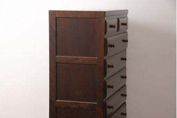 中古　美品　松本民芸家具　D型整理タンスI　和洋どちらにも馴染む上品な佇まいのチェスト(洋服タンス、引き出し)(定価約38万円)(R-054567)