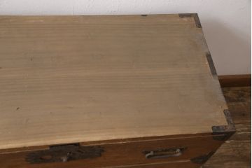 和製アンティーク　総桐材　会津産　歴史を感じる佇まいが魅力的な時代箪笥ローボード(和たんす、ローチェスト、引き出し、収納箪笥)(R-054577)
