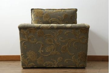 中古　美品　maruni(マルニ木工)　地中海ロイヤルシリーズ　ロベール　#4930　肘カバー付き　大人の落ち着いた空間を演出するアームチェア(一人掛けソファ、1Pソファ、1人掛けソファ)(定価約31万円)(R-054586)