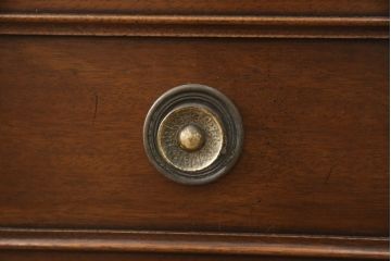 中古　DREXEL HERITAGE(ドレクセルヘリテイジ)　Triune(トライユン)　レザートップが格好いいマホガニー材製のデスク(定価約75万円)(両袖机、在宅ワーク、在宅用ワークデスク)(R-054588)