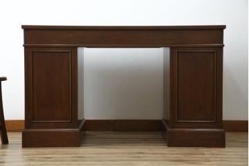 中古　DREXEL HERITAGE(ドレクセルヘリテイジ)　Triune(トライユン)　レザートップが格好いいマホガニー材製のデスク　定価約75万円相当　(R-054588)