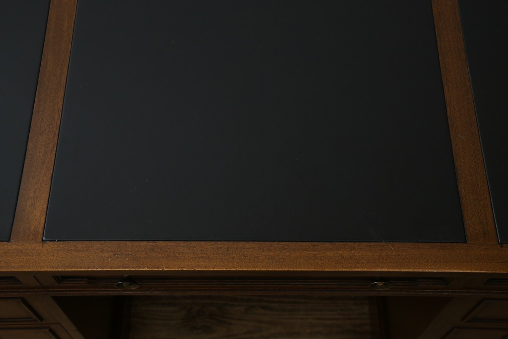 中古　DREXEL HERITAGE(ドレクセルヘリテイジ)　Triune(トライユン)　レザートップが格好いいマホガニー材製のデスク　定価約75万円相当　(R-054588)