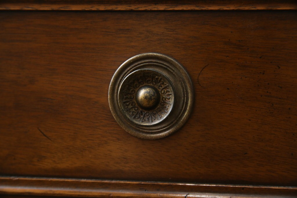 中古　DREXEL HERITAGE(ドレクセルヘリテイジ)　Triune(トライユン)　レザートップが格好いいマホガニー材製のデスク　定価約75万円相当　(R-054588)