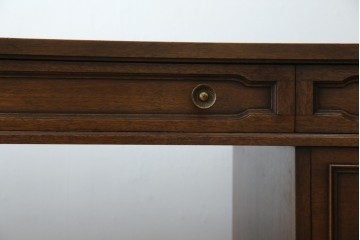 中古　DREXEL HERITAGE(ドレクセルヘリテイジ)　Triune(トライユン)　レザートップが格好いいマホガニー材製のデスク　定価約75万円相当　(R-054588)