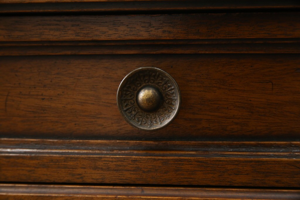 中古　DREXEL HERITAGE(ドレクセルヘリテイジ)　Triune(トライユン)　レザートップが格好いいマホガニー材製のデスク　定価約75万円相当　(R-054588)