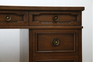 中古　DREXEL HERITAGE(ドレクセルヘリテイジ)　Triune(トライユン)　レザートップが格好いいマホガニー材製のデスク　定価約75万円相当　(R-054588)