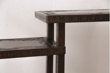 和製ビンテージ　軽井沢彫　和モダンなお部屋づくりに取り入れたい飾り棚(茶棚、ヴィンテージ)(R-054590)