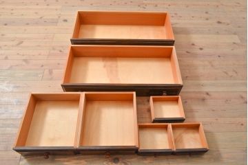 中古　美品　松本民芸家具　落ち着いた色合いが和モダンな雰囲気を醸し出すビューローブックケース(本箱、キャビネット、ワークデスク、ライティングビューロー)(R-054622)