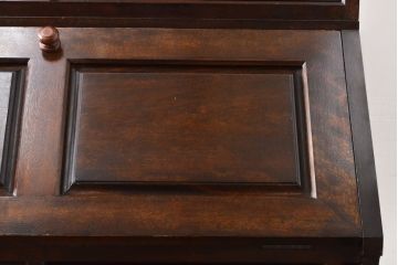 中古　美品　松本民芸家具　落ち着いた色合いが和モダンな雰囲気を醸し出すビューローブックケース(本箱、キャビネット、ワークデスク、ライティングビューロー)(R-054622)
