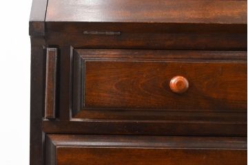 中古　美品　松本民芸家具　落ち着いた色合いが和モダンな雰囲気を醸し出すビューローブックケース(本箱、キャビネット、ワークデスク、ライティングビューロー)(R-054622)