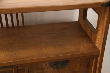 中古　美品　屋久杉　上質な和の空間づくりにおすすめの茶箪笥(茶棚、戸棚、収納棚、飾り棚)(R-054623)