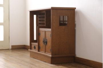 中古　美品　屋久杉　上質な和の空間づくりにおすすめの茶箪笥(茶棚、戸棚、収納棚、飾り棚)(R-054624)