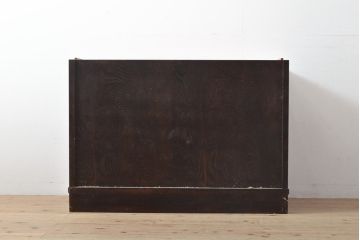 中古　美品　国産民芸箪笥　天板リメイク　赤みがかった色合いが魅力的な和の趣あふれるサイドボード(サイドチェスト、引き出し、収納箪笥、衣装箪笥)(R-054627)