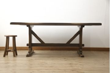 中古　美品　柏木工(KASHIWA)　WILDERNESS(ウィルダネス)　ナラ材　KT14H　ダイニングテーブル(定価約26万円)(食卓)(R-054635)