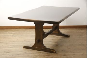 中古　美品　柏木工(KASHIWA)　WILDERNESS(ウィルダネス)　ナラ材　KT14H　ダイニングテーブル(定価約26万円)(食卓)(R-054635)