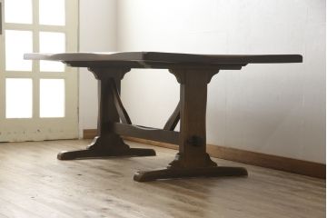 中古　美品　柏木工(KASHIWA)　WILDERNESS(ウィルダネス)　ナラ材　KT14H　ダイニングテーブル(定価約26万円)(食卓)(R-054635)