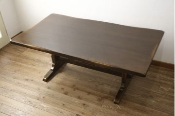 中古　美品　柏木工(KASHIWA)　WILDERNESS(ウィルダネス)　ナラ材　KT14H　ダイニングテーブル(定価約26万円)(食卓)(R-054635)