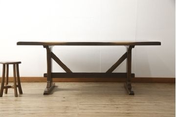 中古　美品　柏木工(KASHIWA)　WILDERNESS(ウィルダネス)　ナラ材　KT14H　ダイニングテーブル(定価約26万円)(食卓)(R-054635)