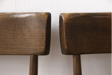 中古　柏木工(KASHIWA)　WILDERNESS(ウィルダネス)　ナラ材　木の温かみある風合いが魅力的なダイニングチェア2脚セット(板座チェア、椅子)(R-054636)
