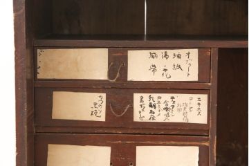 和製アンティーク　使い込まれた風合いが味わい深い時代箪笥(和たんす、引き出し、収納棚、戸棚)(R-054639)